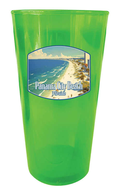 Panama City Beach Florida Design A Souvenir Plastic 16 oz pint Green Single