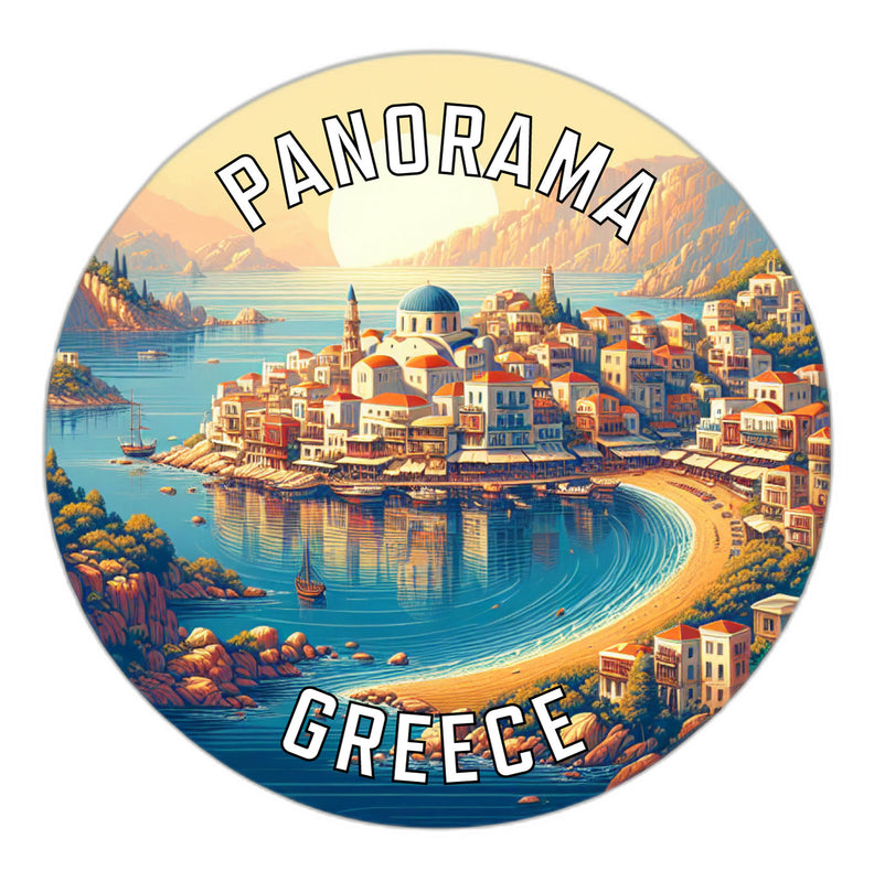 Panorama Greece Souvenir Die Cut Flat Magnet 6-Inch