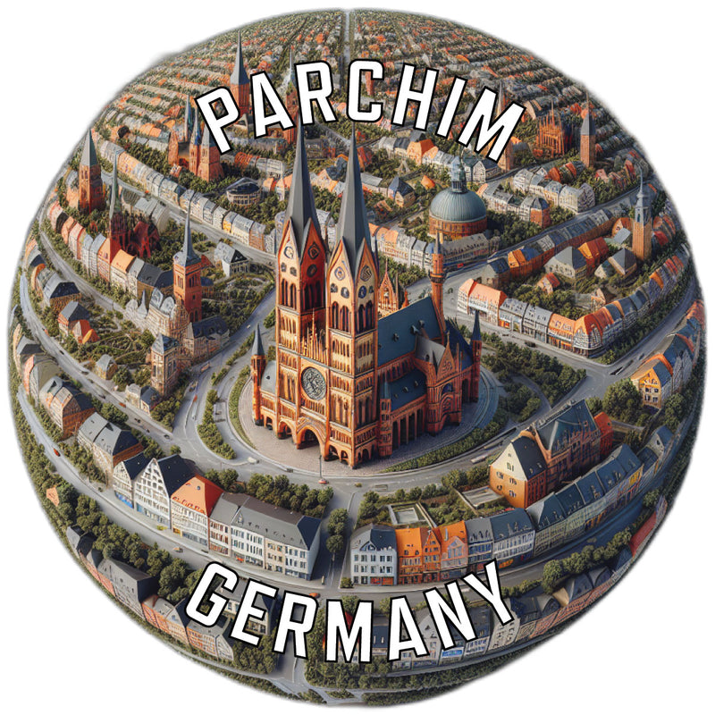 Parchim Germany Souvenir Die Cut Flat Magnet 2-Inch
