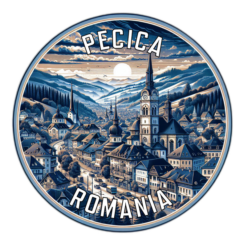 Pecica Romania Souvenir Die Cut Flat Magnet 6-Inch