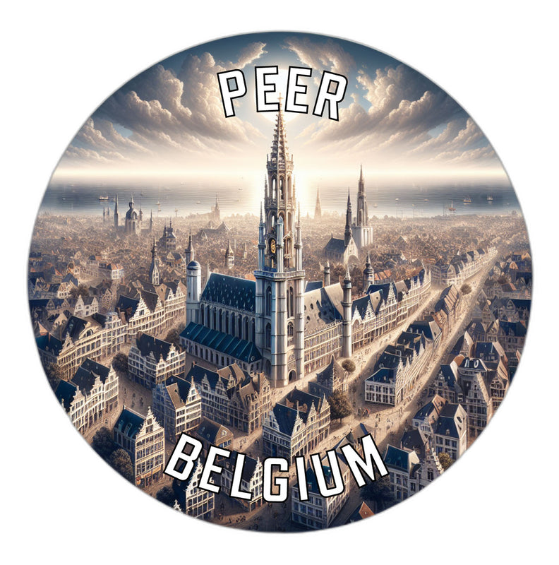 Peer Belgium Souvenir Die Cut Flat Magnet 6-Inch