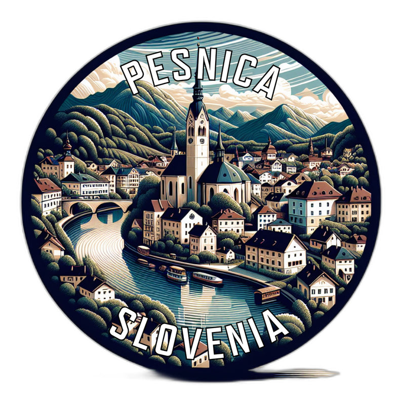 Pesnica Slovenia Souvenir Die Cut Flat Magnet 6-Inch