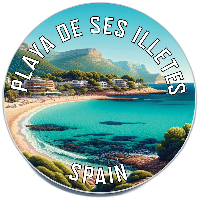Playa de Ses Illetes Souvenir Die Cut Flat Magnet 2-Inch