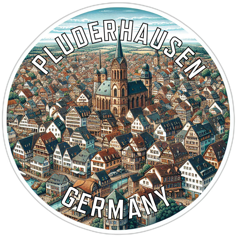 Pluderhausen Germany Souvenir Die Cut Flat Magnet 2-Inch