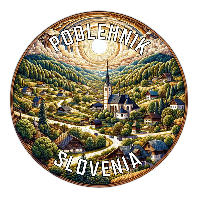 Podlehnik Slovenia Souvenir Die Cut Flat Magnet 6-Inch