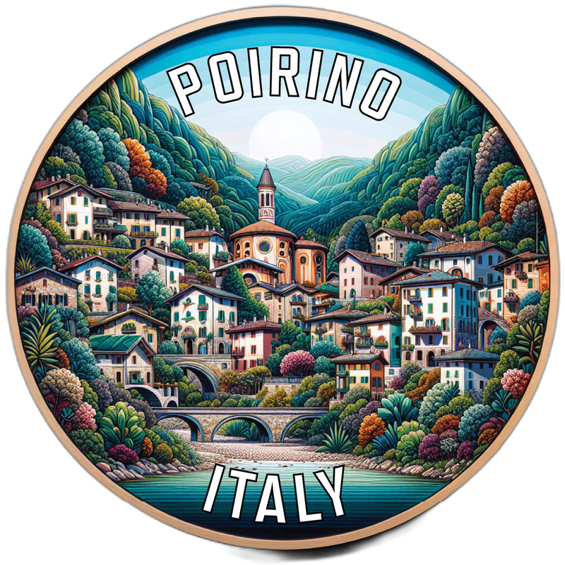 Poirino Italy Souvenir Die Cut Flat Magnet 2-Inch