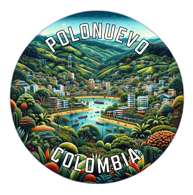 Polonuevo Colombia Souvenir Vinyl Decal Sticker 4-Inch