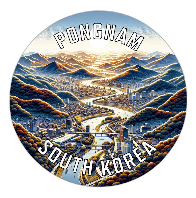 Pongnam Korea South Souvenir Die Cut Flat Magnet 6-Inch