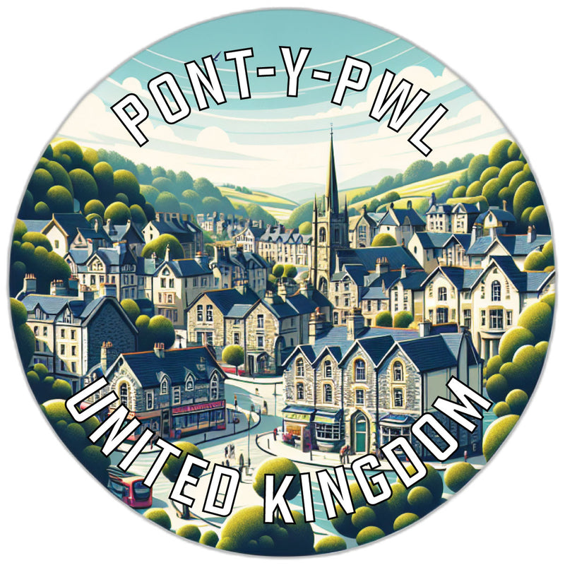Pont y pwl United Kingdom Souvenir Die Cut Flat Magnet 2-Inch