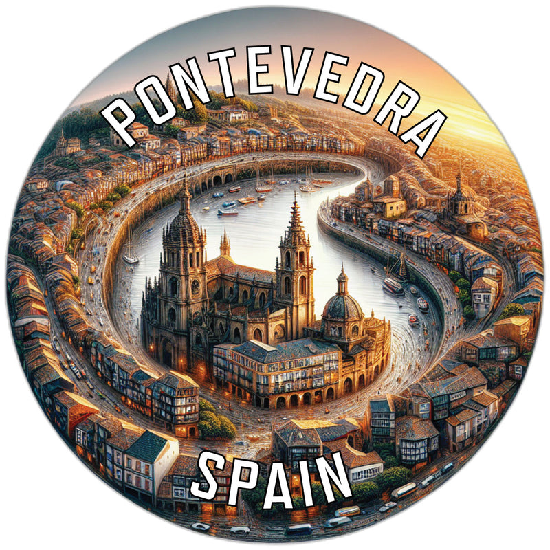 Pontevedra Spain Souvenir Die Cut Flat Magnet 3-Inch