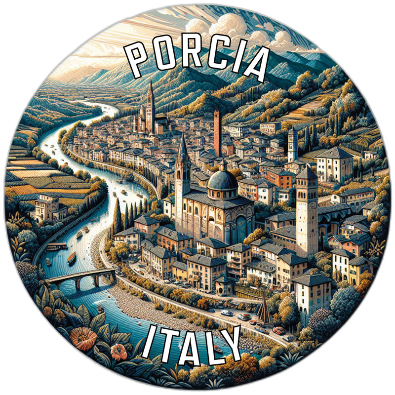 Porcia Italy Souvenir Die Cut Flat Magnet 2-Inch