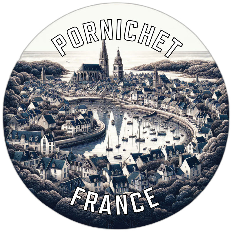 Pornichet France Souvenir Die Cut Flat Magnet 2-Inch