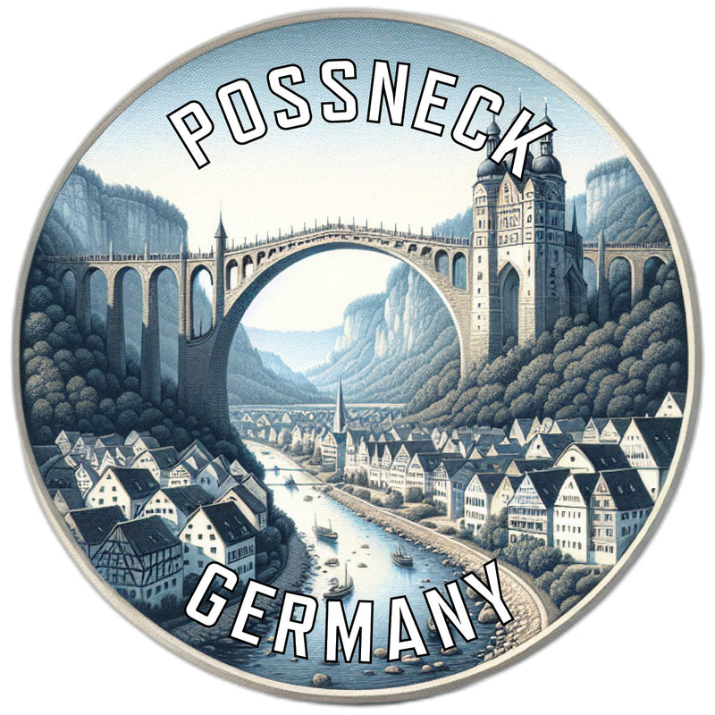 Possneck Germany Souvenir Die Cut Flat Magnet 2-Inch