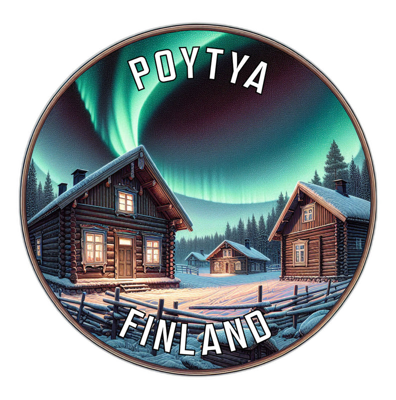 Poytya Finland Souvenir Die Cut Flat Magnet 2-Inch