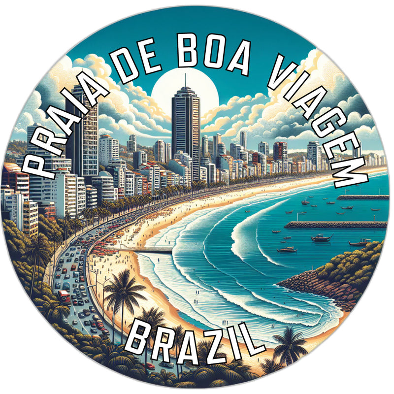 Praia de Boa Viagem Souvenir Die Cut Flat Magnet 2-Inch