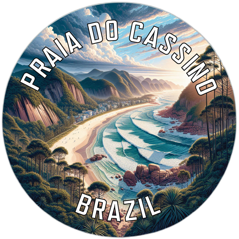 Praia do Cassino Souvenir Die Cut Flat Magnet 2-Inch