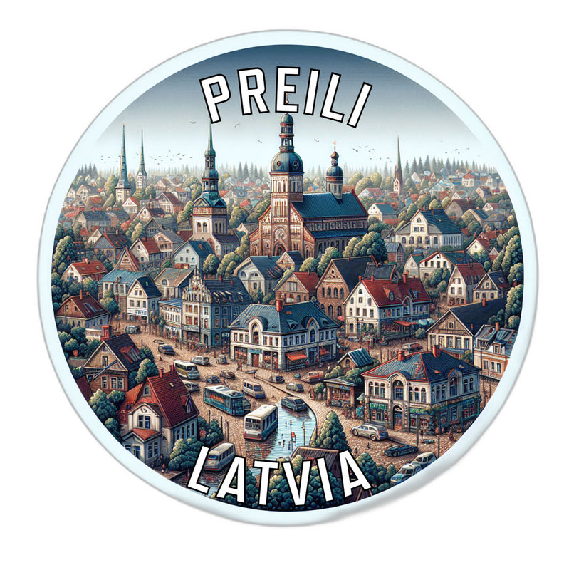 Preili Latvia Souvenir Vinyl Decal Sticker 2-Inch