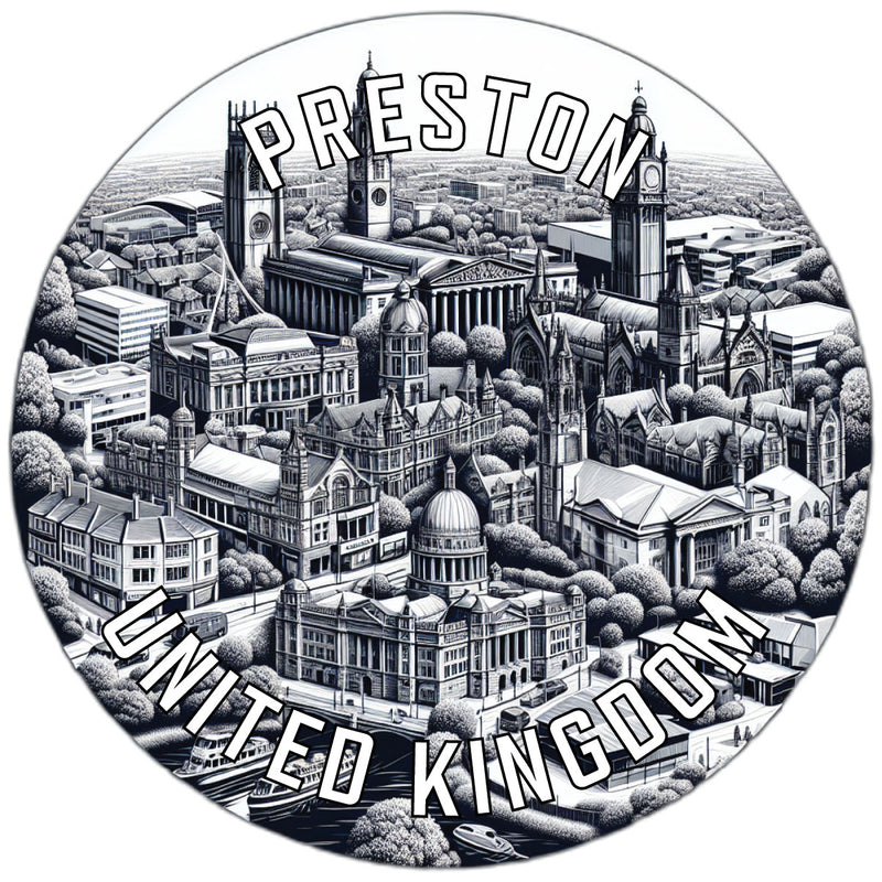 Preston United Kingdom Souvenir Vinyl Decal Sticker 2-Inch