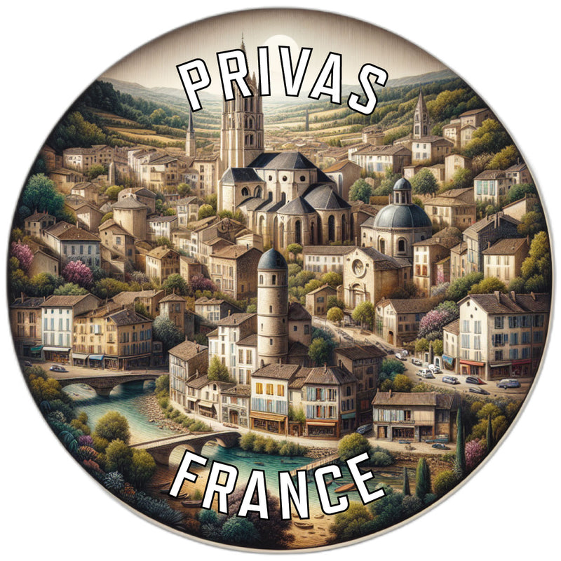 Privas France Souvenir Vinyl Decal Sticker 2-Inch