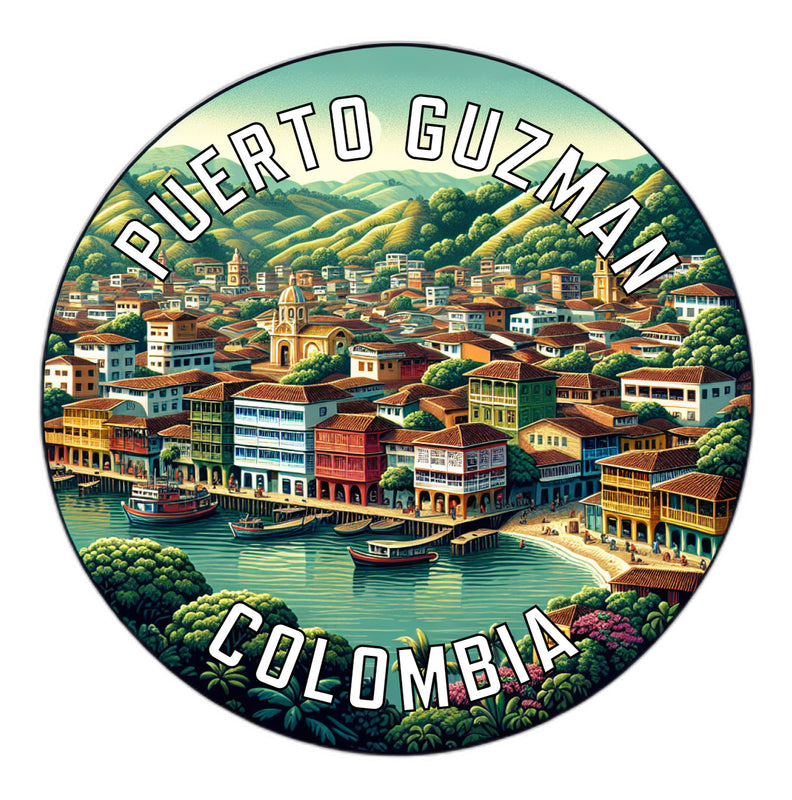 Puerto Guzman Colombia Souvenir Die Cut Flat Magnet 2-Inch