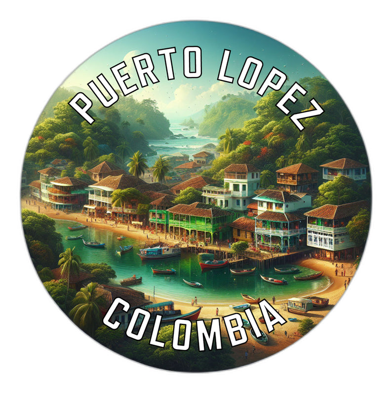 Puerto Lopez Colombia Souvenir Die Cut Flat Magnet 6-Inch