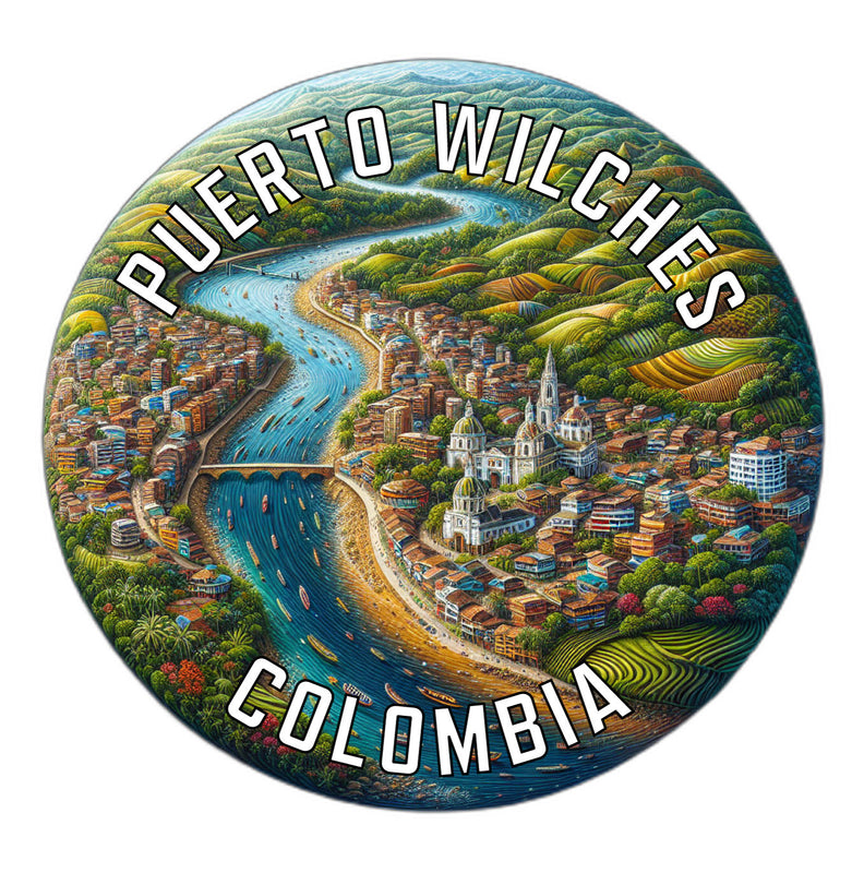 Puerto Wilches Colombia Souvenir Die Cut Flat Magnet 6-Inch