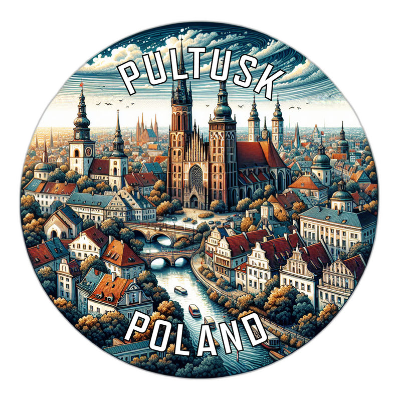 Pultusk Poland Souvenir Die Cut Flat Magnet 2-Inch