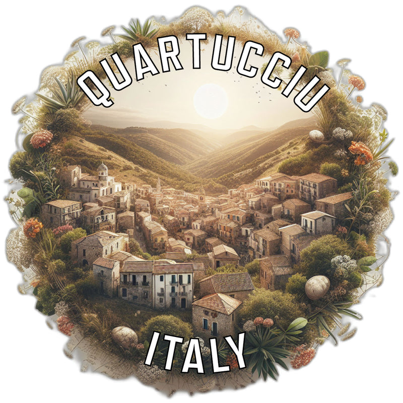 Quartucciu Italy Souvenir Die Cut Flat Magnet 6-Inch