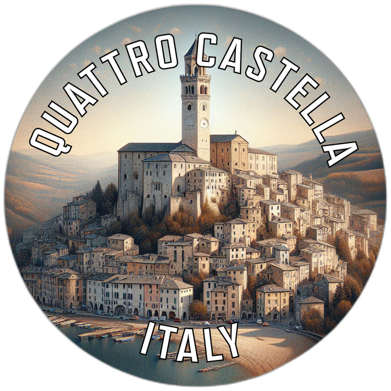 Quattro Castella Italy Souvenir Die Cut Flat Magnet 6-Inch