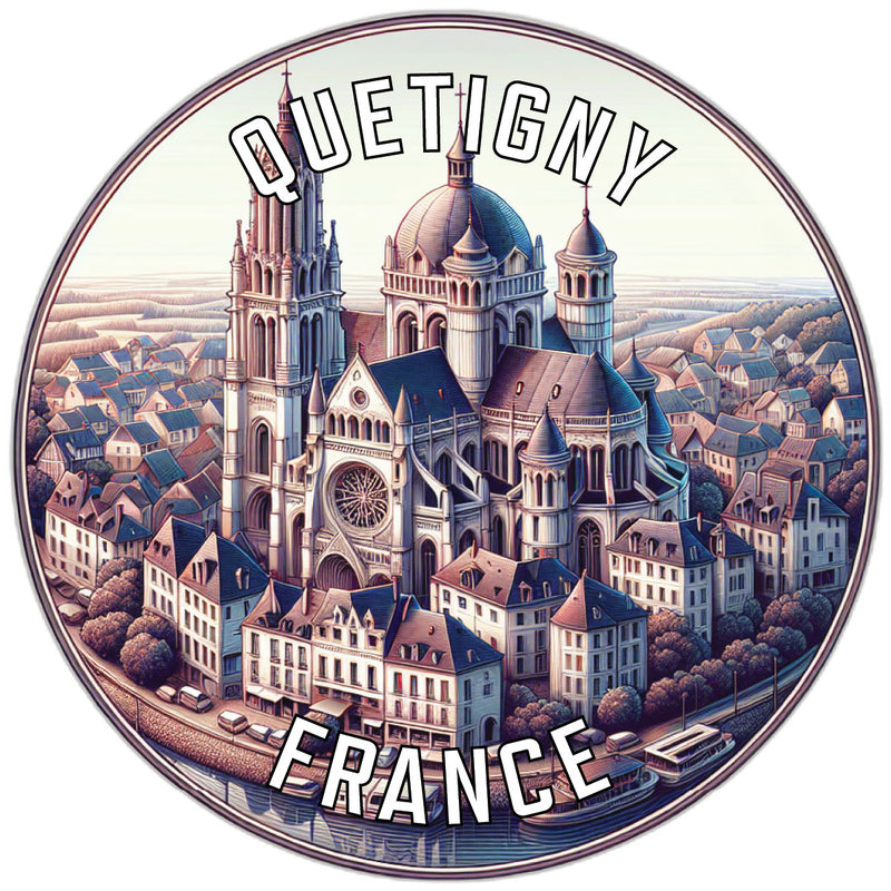 Quetigny France Souvenir Die Cut Flat Magnet 2-Inch