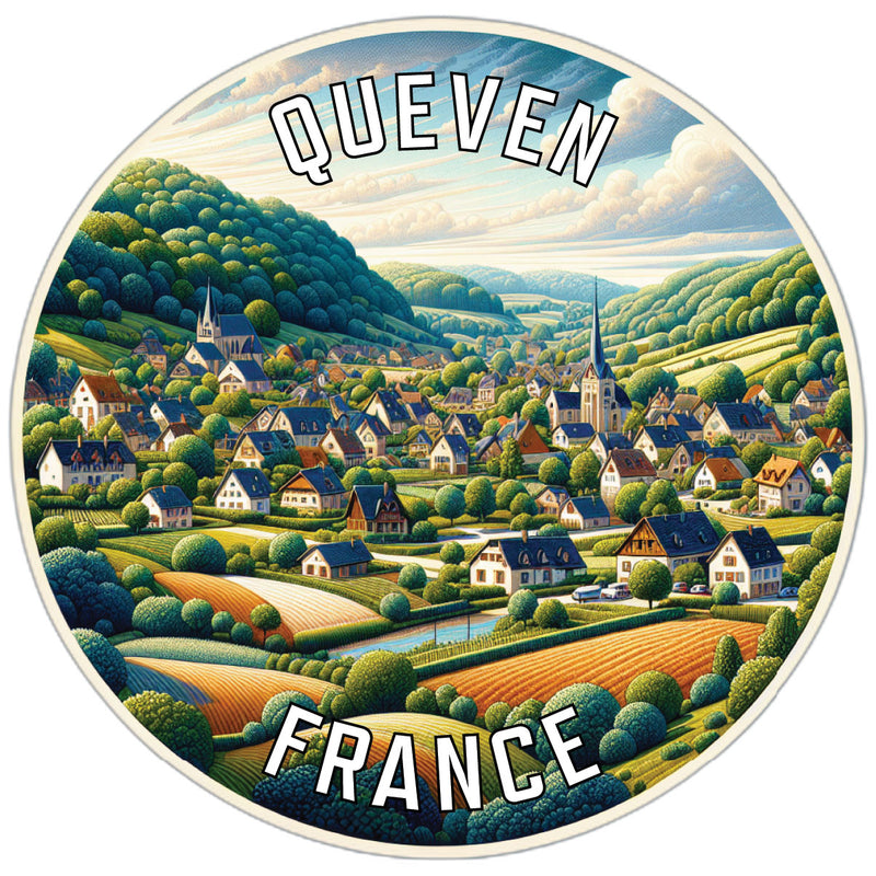 Queven France Souvenir Vinyl Decal Sticker 2-Inch
