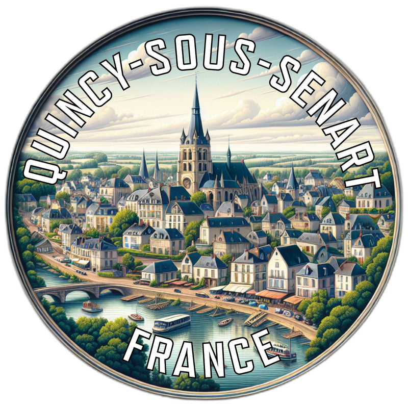 Quincy sous Senart France Souvenir Die Cut Flat Magnet 2-Inch