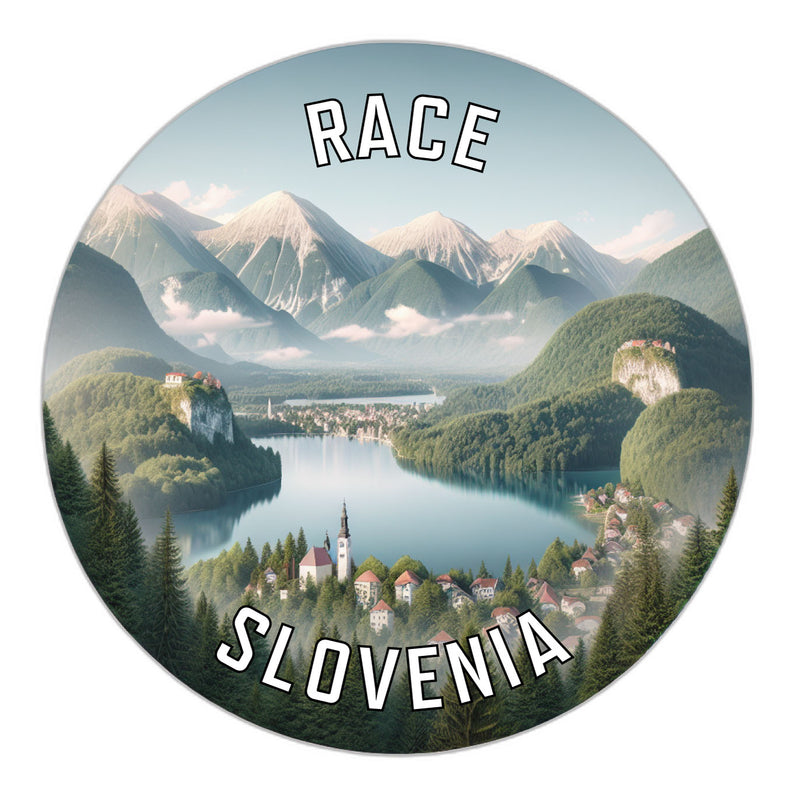 Race Slovenia Souvenir Die Cut Flat Magnet 6-Inch