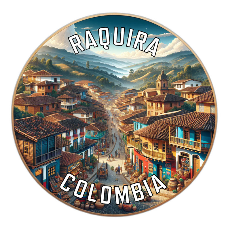 Raquira Colombia Souvenir Die Cut Flat Magnet 2-Inch