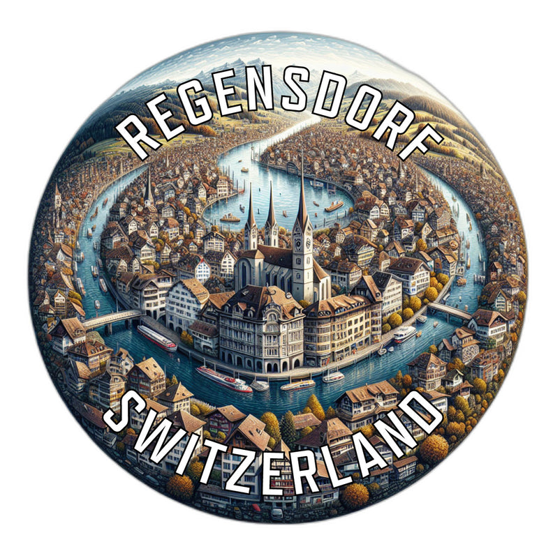 Regensdorf Switzerland Souvenir Die Cut Flat Magnet 2-Inch
