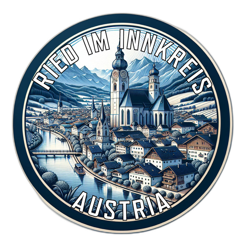 Ried im Innkreis Austria Souvenir Die Cut Flat Magnet 3-Inch