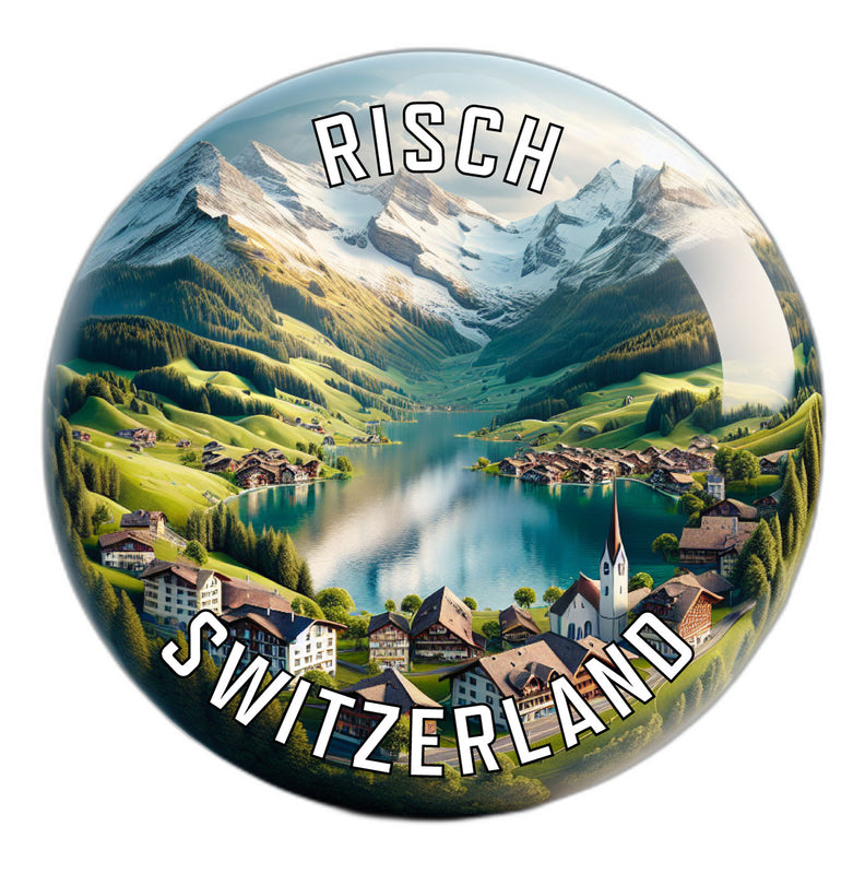 Risch Switzerland Souvenir Die Cut Flat Magnet 6-Inch
