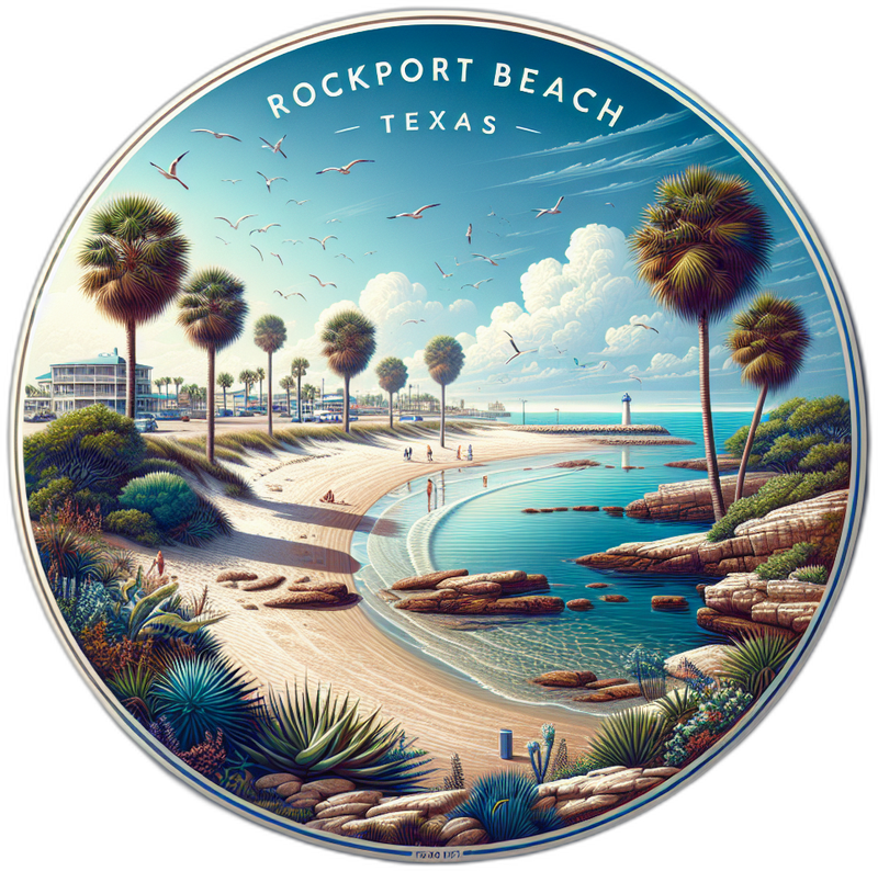Rockport Beach Texas Souvenir Die Cut Flat Magnet 2-Inch