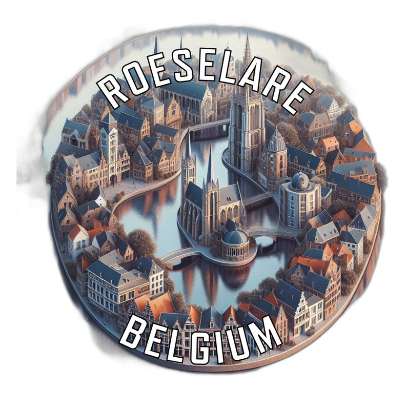 Roeselare Belgium Souvenir Die Cut Flat Magnet 2-Inch