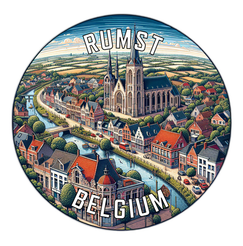 Rumst Belgium Souvenir Die Cut Flat Magnet 4-Inch