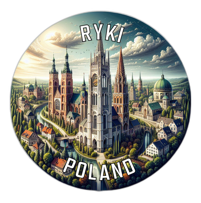 Ryki Poland Souvenir Die Cut Flat Magnet 2-Inch
