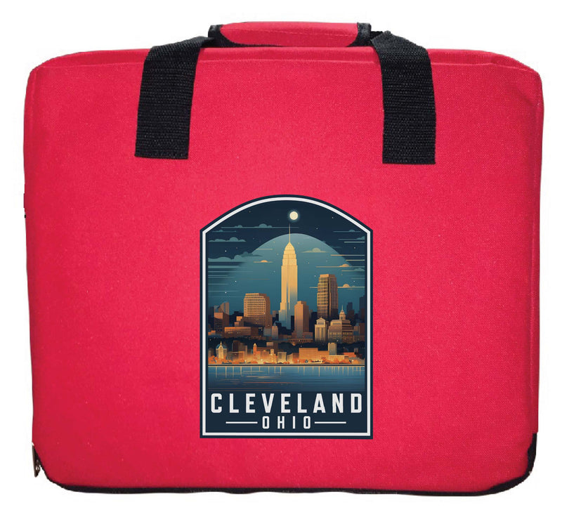 Cleveland Ohio Design A Souvenir Destination Seat Cushion Red Red