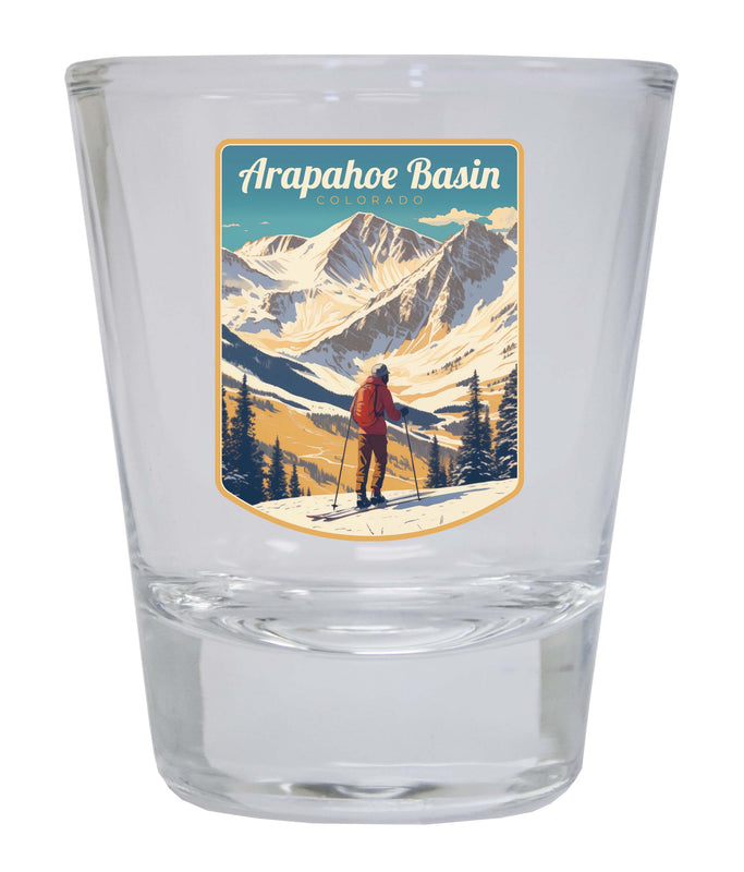Arapahoe Basin Design A Souvenir 2 Ounce Shot Glass Round Clear 2-Pack