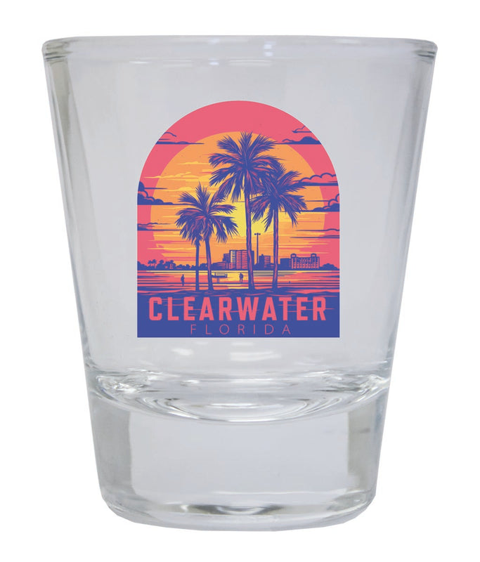 Clearwater Florida Souvenir 2 oz Clear Shot Glass Round or Square Clear