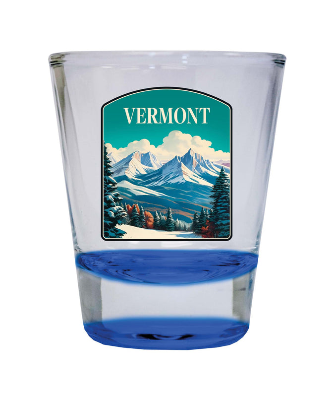Vermont Design A Souvenir 2 Ounce Shot Glass Round Blue Single