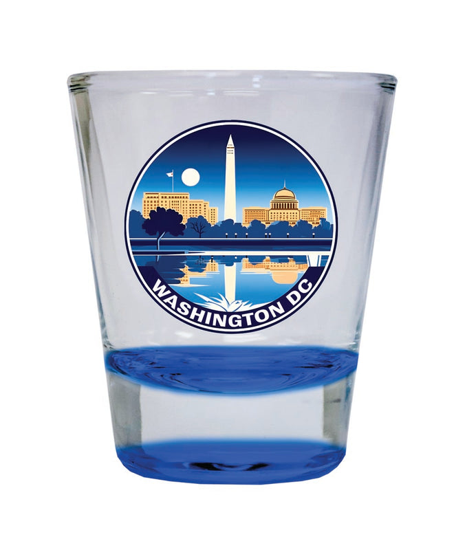 Washington DC Souvenir 2 oz Blue Shot Glass Round or Square Blue