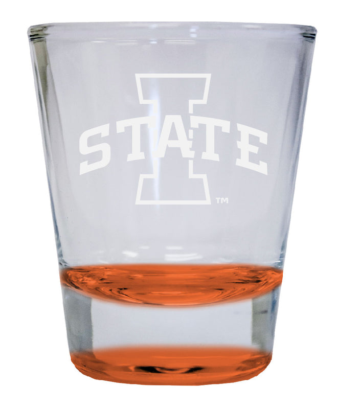 Iowa State Cyclones 2 oz Engraved Shot Glass Round Officially Licensed Collegiate Porduct
