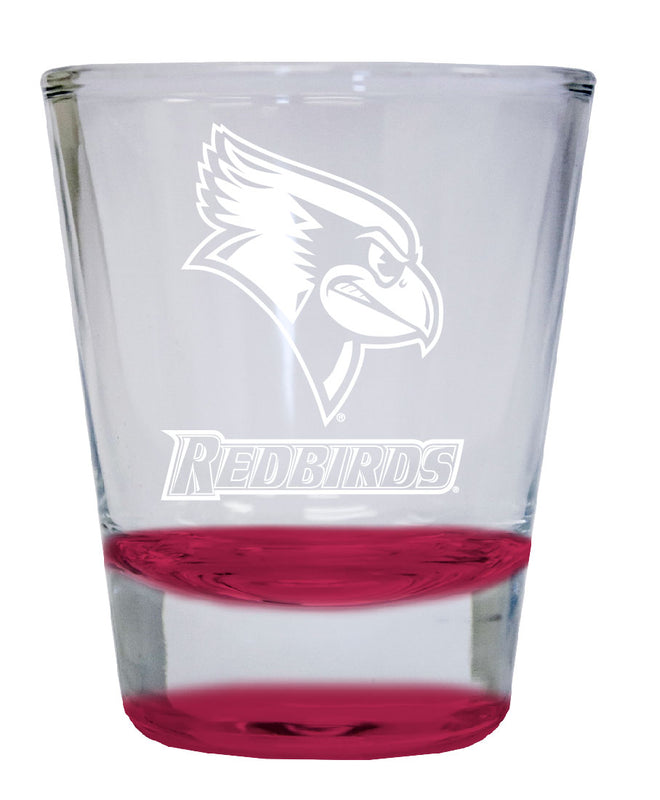 Illinois State Redbirds 2 oz Engraved Shot Glass Round Officially Licensed Collegiate Product