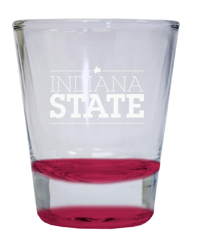 Indiana State University 2 oz Engraved Shot Glass Round Officially Licensed Collegiate Porduct