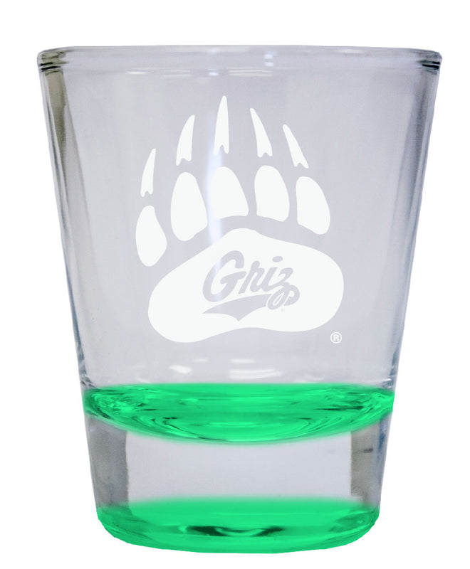 Montana University 2 oz Engraved Shot Glass Round Officially Licensed Collegiate Porduct